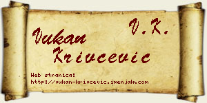 Vukan Krivčević vizit kartica